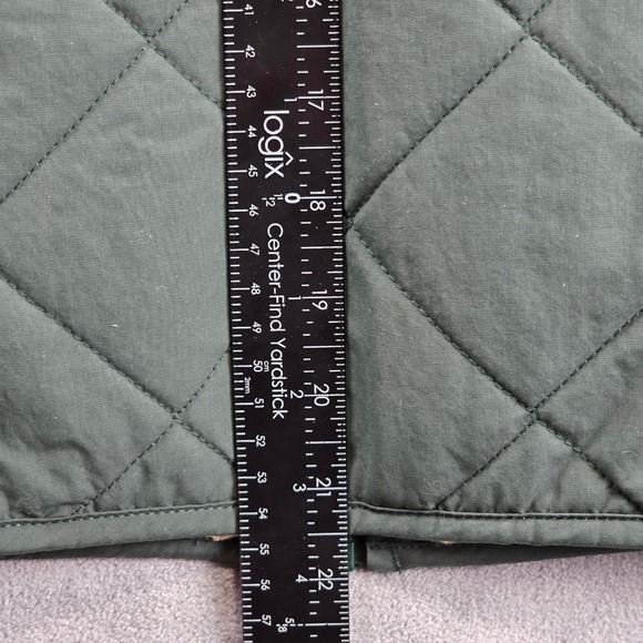 The North Face Vest Women S Green Reversible Quilted Sherpa Fleece Bomber - Picture 10 of 11